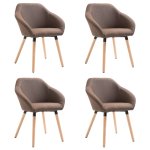 Vidaxl chaises de salle � manger 4 pcs marron tissu