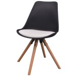 Vidaxl chaises de salle  manger 4 pcs noir et blanc similicuir