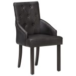 Vidaxl chaises de salle  manger 4 pcs noir cuir de chvre vritable
