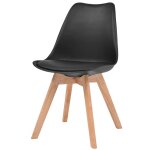 Vidaxl chaises de salle  manger 4 pcs noir similicuir