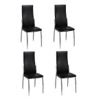 Vidaxl chaises de salle  manger 4 pcs noir similicuir