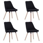 Vidaxl chaises de salle à manger 4 pcs noir tissu Vidaxl chaises de salle à manger 4 pcs noir tissu