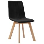 Vidaxl chaises de salle  manger 4 pcs noir tissu