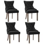 Vidaxl chaises de salle � manger 4 pcs noir tissu