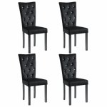 Vidaxl chaises de salle à manger 4 pcs noir velours Vidaxl chaises de salle à manger 4 pcs noir velours