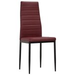 Vidaxl chaises de salle  manger 4 pcs rouge bordeaux similicuir