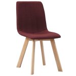 Vidaxl chaises de salle  manger 4 pcs rouge bordeaux tissu