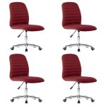 Vidaxl chaises de salle  manger 4 pcs rouge bordeaux tissu