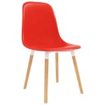 Vidaxl chaises de salle  manger 4 pcs rouge plastique