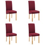 Vidaxl chaises de salle  manger 4 pcs rouge tissu