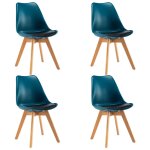 Vidaxl chaises de salle  manger 4 pcs turquoise et noir similicuir