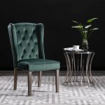 Vidaxl chaises de salle  manger 4 pcs vert fonc velours