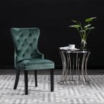 Vidaxl chaises de salle à manger 4 pcs vert foncé velours Vidaxl chaises de salle à manger 4 pcs vert foncé velours
