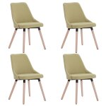 Vidaxl chaises de salle à manger 4 pcs vert tissu Vidaxl chaises de salle à manger 4 pcs vert tissu