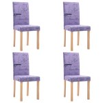 Vidaxl chaises de salle à manger 4 pcs violet tissu Vidaxl chaises de salle à manger 4 pcs violet tissu