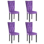 Vidaxl chaises de salle à manger 4 pcs violet velours Vidaxl chaises de salle à manger 4 pcs violet velours