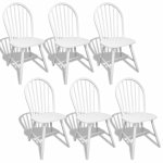 Vidaxl chaises de salle  manger 6 pcs blanc bois d'hva solide