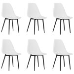 Vidaxl chaises de salle � manger 6 pcs blanc pp