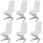 Vidaxl chaises de salle à manger 6 pcs blanc similicuir Vidaxl chaises de salle à manger 6 pcs blanc similicuir