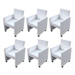 Vidaxl chaises de salle à manger 6 pcs blanc similicuir Vidaxl chaises de salle à manger 6 pcs blanc similicuir