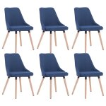Vidaxl chaises de salle à manger 6 pcs bleu tissu Vidaxl chaises de salle à manger 6 pcs bleu tissu