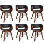 Vidaxl chaises de salle � manger 6 pcs bois courb� et similicuir