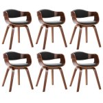 Vidaxl chaises de salle � manger 6 pcs bois courb� et similicuir