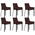 Vidaxl chaises de salle � manger 6 pcs bordeaux tissu