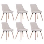Vidaxl chaises de salle à manger 6 pcs crème tissu Vidaxl chaises de salle à manger 6 pcs crème tissu