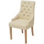 Vidaxl chaises de salle  manger 6 pcs crme tissu