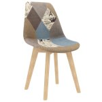 Vidaxl chaises de salle  manger 6 pcs design de patchwork gris tissu