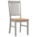 Vidaxl chaises de salle  manger 6 pcs gris bois de chne solide