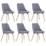 Vidaxl chaises de salle à manger 6 pcs gris clair tissu Vidaxl chaises de salle à manger 6 pcs gris clair tissu