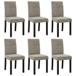 Vidaxl chaises de salle  manger 6 pcs gris clair velours