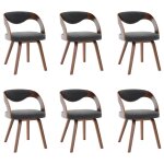 Vidaxl chaises de salle  manger 6 pcs gris fonc bois courb et tissu