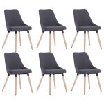 Vidaxl chaises de salle à manger 6 pcs gris foncé tissu Vidaxl chaises de salle à manger 6 pcs gris foncé tissu