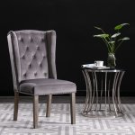 Vidaxl chaises de salle  manger 6 pcs gris velours