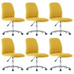 Vidaxl chaises de salle � manger 6 pcs jaune moutarde tissu
