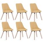 Vidaxl chaises de salle à manger 6 pcs jaune tissu Vidaxl chaises de salle à manger 6 pcs jaune tissu