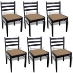 Vidaxl chaises de salle  manger 6 pcs marron bois solide et velours