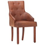 Vidaxl chaises de salle  manger 6 pcs marron cuir de chvre vritable