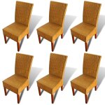 Vidaxl chaises de salle à manger 6 pcs marron rotin naturel Vidaxl chaises de salle à manger 6 pcs marron rotin naturel