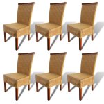 Vidaxl chaises de salle  manger 6 pcs marron rotin naturel
