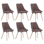 Vidaxl chaises de salle à manger 6 pcs marron tissu Vidaxl chaises de salle à manger 6 pcs marron tissu