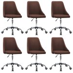 Vidaxl chaises de salle à manger 6 pcs marron tissu Vidaxl chaises de salle à manger 6 pcs marron tissu