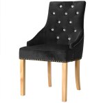 Vidaxl chaises de salle  manger 6 pcs noir chne massif et velours