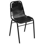 Vidaxl chaises de salle � manger 6 pcs noir cuir v�ritable
