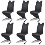 Vidaxl chaises de salle à manger 6 pcs noir similicuir Vidaxl chaises de salle à manger 6 pcs noir similicuir