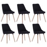 Vidaxl chaises de salle à manger 6 pcs noir tissu Vidaxl chaises de salle à manger 6 pcs noir tissu