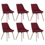 Vidaxl chaises de salle à manger 6 pcs rouge bordeaux tissu Vidaxl chaises de salle à manger 6 pcs rouge bordeaux tissu